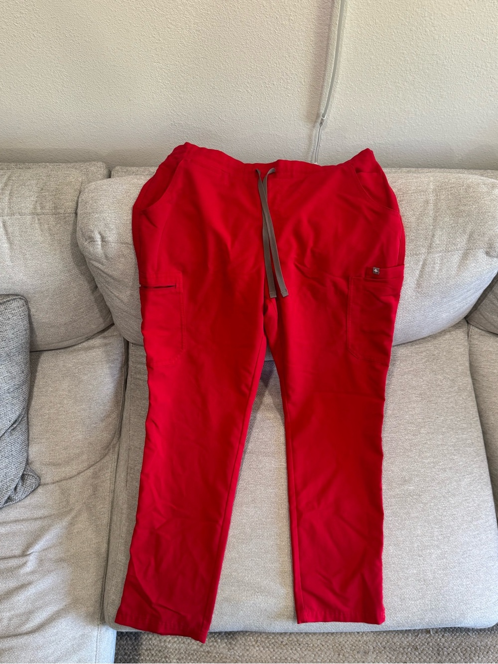Red Drawstring Women's Pants